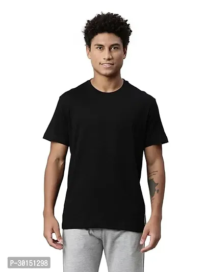 Mens Regular Fit Half Sleeve Plain Solid Casual Wear Round Neck T Shirt-thumb0