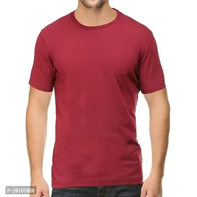 Round Neck Solid T Shirt Regular Fit-thumb0