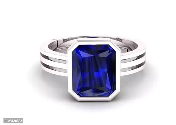 Alluring Silver Brass Alexandrite Artificial Stone Rings For Men