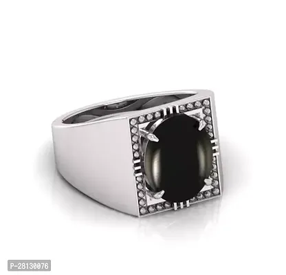 Alluring Silver Brass American Diamond Artificial Stone Rings For Men-thumb0