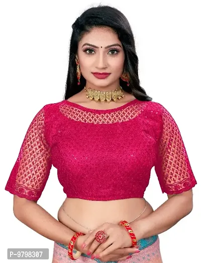 Net Schiffli Blouse With Sequence Work For Women