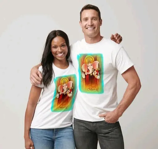 Stylish Polycotton Round neck T-Shirt for Couple