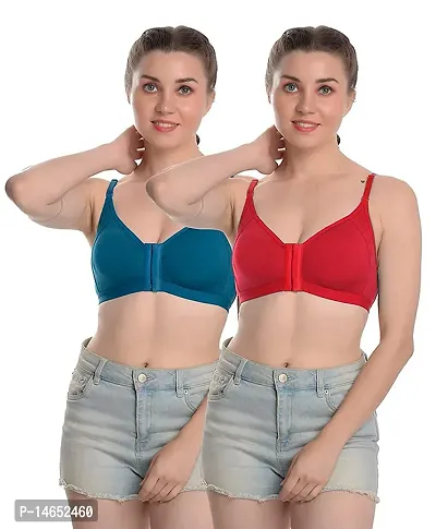 Stylish Multicoloured Cotton Printed Bras For Women Pack Of 2-thumb0