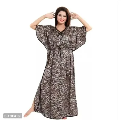 Women Stylish Satin Printed Nightdress