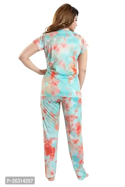 Vania's Grace Imported Lycra Two PieceNight Suit for Women (CO-RD Set)-thumb2