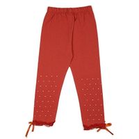 Red Embellished Cotton Leggings-thumb1