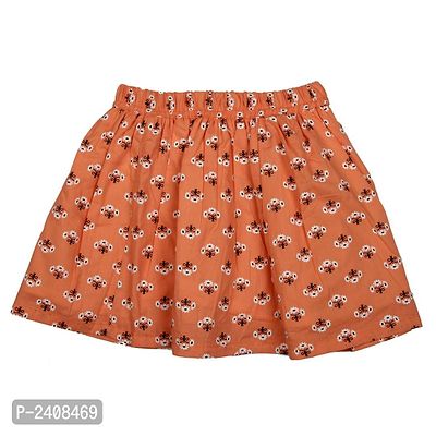 Orange Base Floral Printed Skirt-thumb0