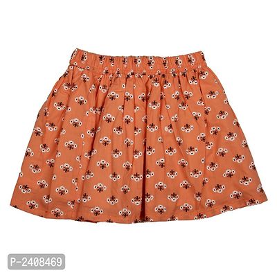 Orange Base Floral Printed Skirt-thumb2