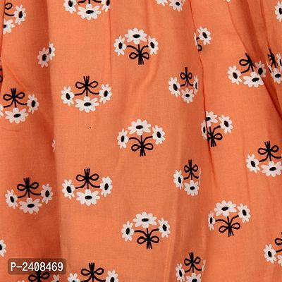Orange Base Floral Printed Skirt-thumb3