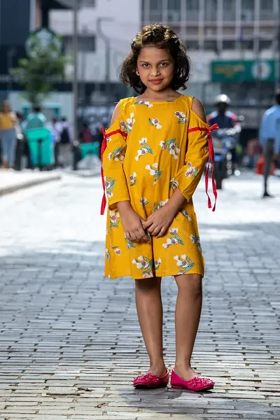 Bright Cold Shoulder Dress