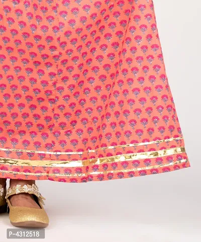 Peach Rayon Printed Skirt-thumb4