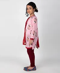 Girl's Printed Churidar Set with Dupatta-thumb1