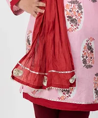 Girl's Printed Churidar Set with Dupatta-thumb3