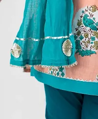 Girl's Printed Churidar Set with Dupatta-thumb3