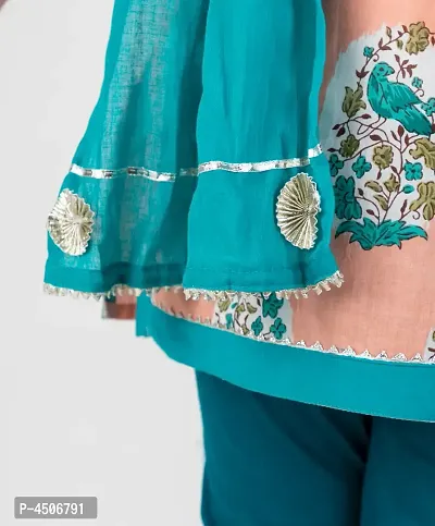 Girl's Printed Churidar Set with Dupatta-thumb4