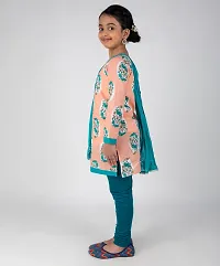 Girl's Printed Churidar Set with Dupatta-thumb1