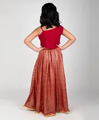 Stunning Maroon Chiffon Printed Lehenga Cholis For Girls-thumb3