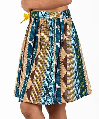 Multi Color Chevron Printed Skirt With Bow-thumb2