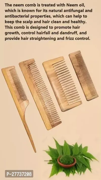 Beautiful Comb Pack Made Of Neem Wood Pack Of 4