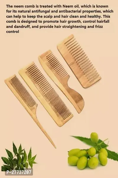 Beautiful Comb Pack Made Of Neem Wood Pack Of 4-thumb0