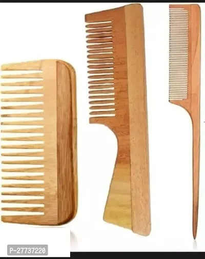 Beautiful Comb Pack Made Of Neem Wood Pack Of 3