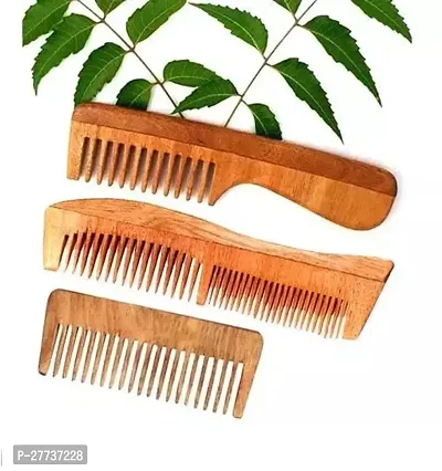 Beautiful Comb Pack Made Of Neem Wood Pack Of 3-thumb0