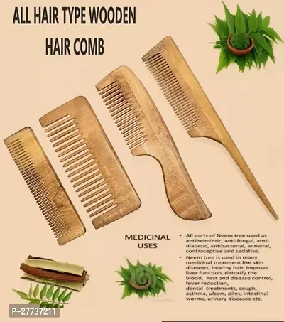Beautiful Comb Pack Made Of Neem Wood Pack Of 4
