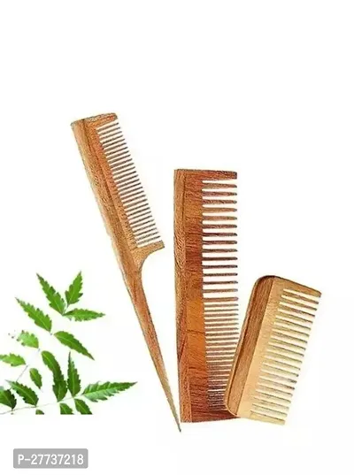 Beautiful Comb Pack Made Of Neem Wood Pack Of 3-thumb0