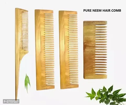 Beautiful Comb Pack Made Of Neem Wood Pack Of 4