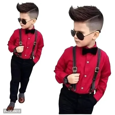 STYLE SAVOR Boys Suit Stretchable and Comfortable Fit for Your Little one Kids Boy Clothing Sets Maroon