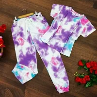 Style sover Printed Half Sleeve Night Suit Set (Small, Purple)-thumb2