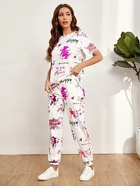 Style sover Printed Half Sleeve Night Suit Set (Large, Pink)-thumb2