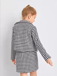 STYLE SAVOR Toddler Girls Checked Houndstooth Flap Casual Tunic Jacket  Bonnie Mini Skirt Dress for Weddings Black-thumb4