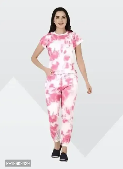 STYLE SAVOR Night Suit Set for Women Cotton blend top with pant