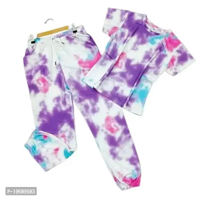 Style sover Printed Half Sleeve Night Suit Set (Small, Purple)-thumb0