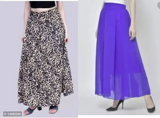 Stylish Fancy Crepe Skirt For Women Pack Of 2