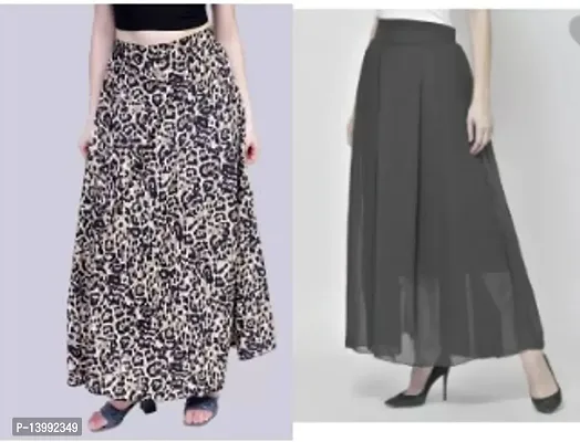 Stylish Fancy Crepe Skirt For Women Pack Of 2