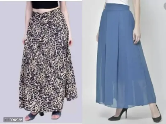 Stylish Fancy Crepe Skirt For Women Pack Of 2