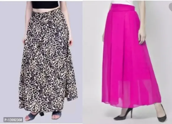 Stylish Fancy Crepe Skirt For Women Pack Of 2