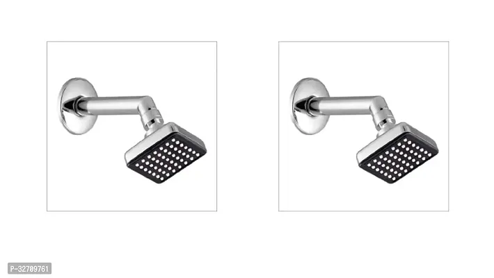 Galaxy 3x3Black Shower Head With Stainless Steel Round Arm Pack of 2-thumb0