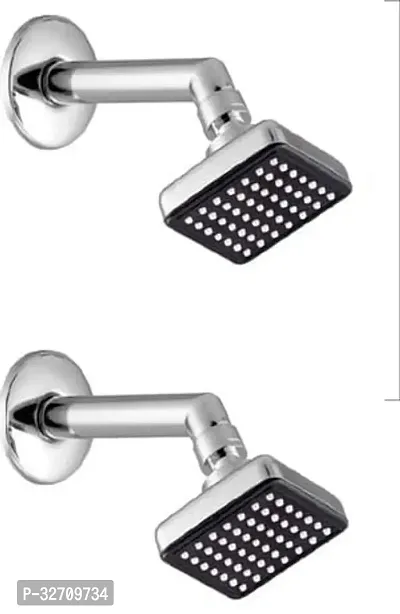 Galaxy 3x3Black With Stainless Steel Round Arm Shower Head Pack of 2