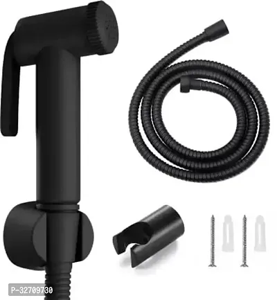 Holder Health Faucet with Hose Pipe and Wall Hook Jet Spray for Toilet Black-thumb0