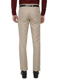 Inspire Light Brown Slim Fit Formal Trouser for Men-thumb3