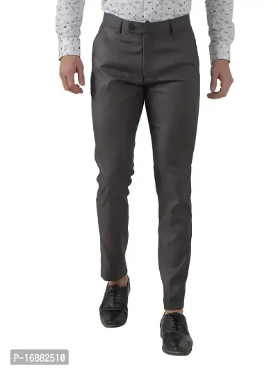 Inspire Jacu Grey Slim Fit Formal Trouser for Men (Grey)-thumb0