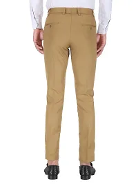 Playerz Khaki Slim Fit Formal Trouser for Men (Khaki)-thumb3