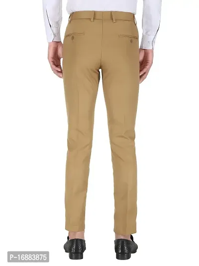 Playerz Khaki Slim Fit Formal Trouser for Men (Khaki)-thumb4