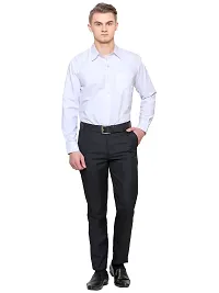 Black Synthetic Mid Rise Formal Trousers-thumb4