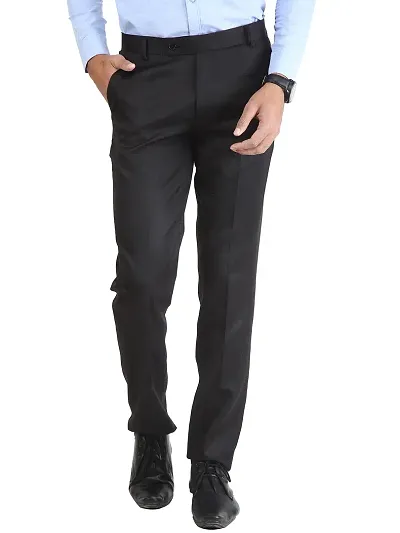 Mens Solid Slim Fit Formal Trousers