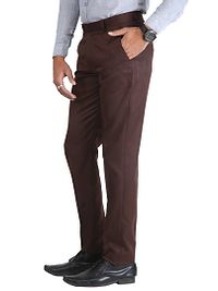 Brown Synthetic Mid Rise Formal Trousers for men-thumb2