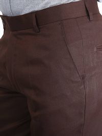 Brown Synthetic Mid Rise Formal Trousers for men-thumb1
